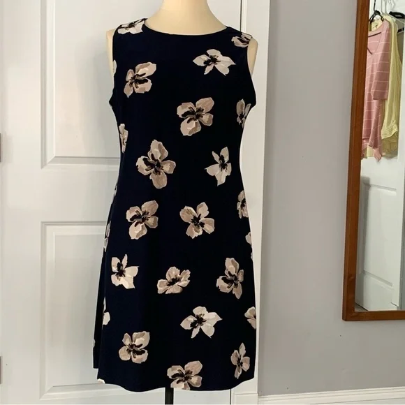 Tommy Hilfiger black Floral Sleeveless A-Line Dress Size 10 - Picture 2 of 8